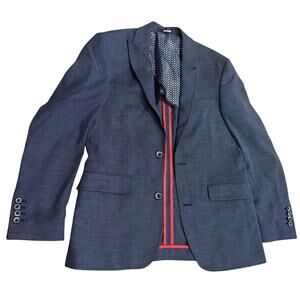 Murano Slim Fit Blazer Mens Navy Blue Partially Lined Suit Jacket Made In India